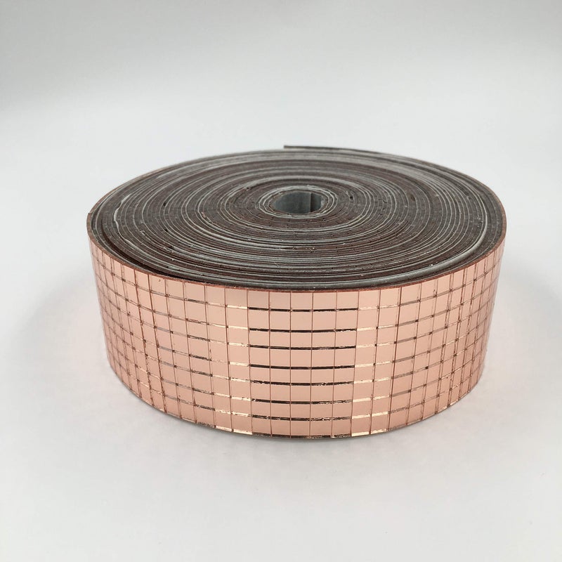 NUORUI NUO RUI Real Glass Craft Mini Square Mirrors Mosaic Tiles Mirror Sheets Mosaic Sticker (Rose Gold) - Image 3